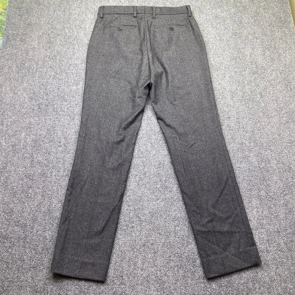 Banana Republic Mens Slim Fit Flannel Wool Trousers Charcoal Grey Sz 30 384412